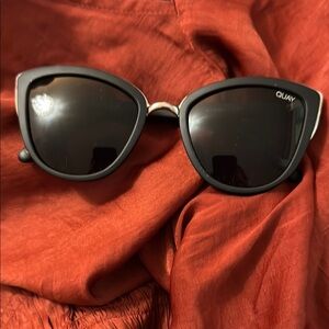 Quay Australia Black Cat-Eye Sunglasses